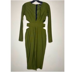 MISSGUIDED sexy olive cutout dress